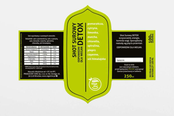 Etykieta samoprzylepna Vegeshot 2w1 przod i tyl zywy zielony  600x400 - Etykiety, banderole