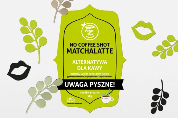 Etykieta samoprzylepna wycinana zielona nocoffee
