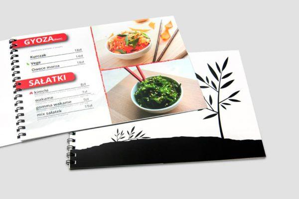 Katalog menu sushi w oprawie spiralowanej 600x400 - Druki hotelowe