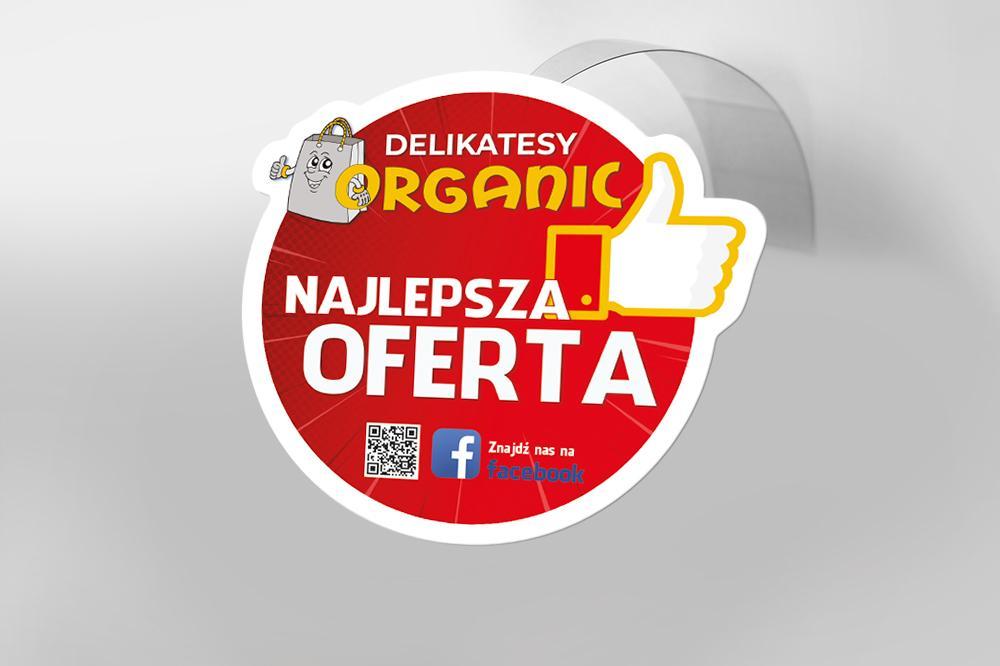 Wobbler kiwak reklamowy na polke delikatesy organic - Woblery