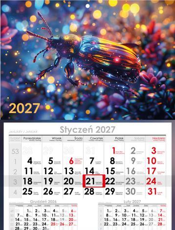 Kalendarze ścienne Kalendarz firmowy — jednodzielny premium, wzór z oferty drukarni AQRAT